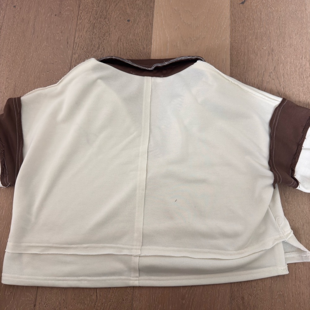 Altar'd State Women's Blake Cropped Polo Pullover brown - Picture 5 of 7